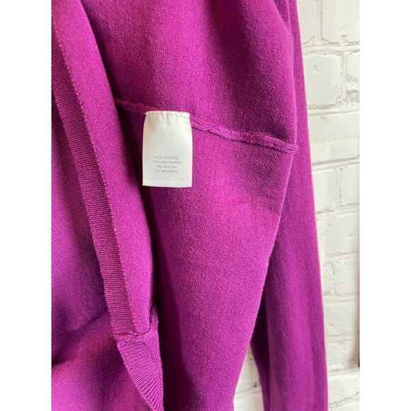 HALOGEN Nordstrom set of 2 violet white black striped front knot pullover top M - Picture 5 of 12